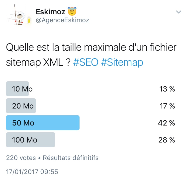 Quelle est la taille maximale d'un fichier sitemap XML ?