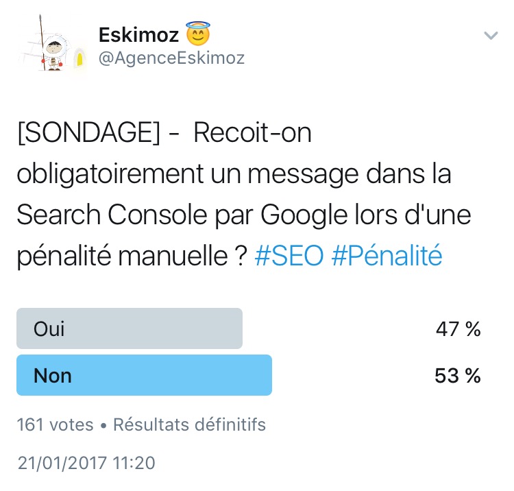 Recoit-on obligatoirement un message dans la Search Console par Google lors d une penalite manuelle ?